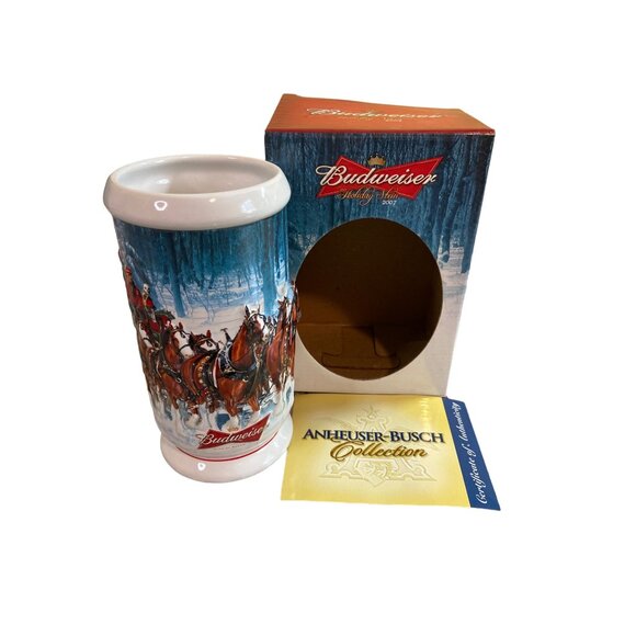 2007 Budweiser Holiday Stein Winter’s Calm CS678 w/ Box COA Clydesdales Vintage - Picture 1 of 6